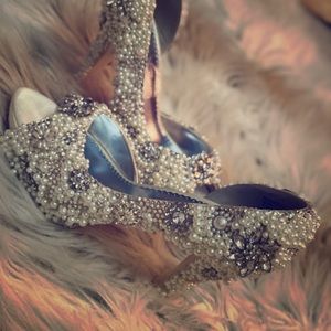 One-of-a-kind hand designed wedding heels